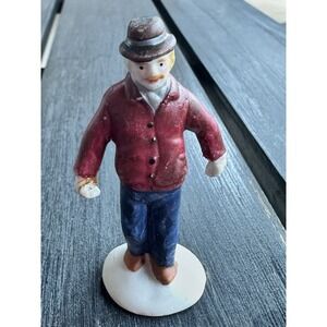 Lemax Dickensvale Christmas Village Man In Hat Porcelain 2 3/4" H